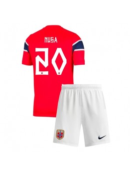Detské Futbalové oblečenie Nórsko Antonio Nusa #20 MS 2026 Krátky Rukáv - Domáci (+ trenírky)